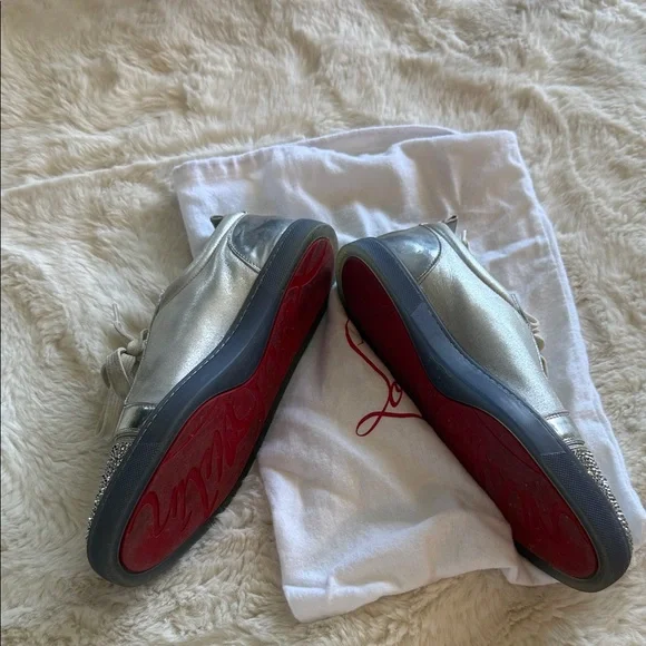 Christian Louboutin Silver Glitter Sneakers - Picture 4 of 6